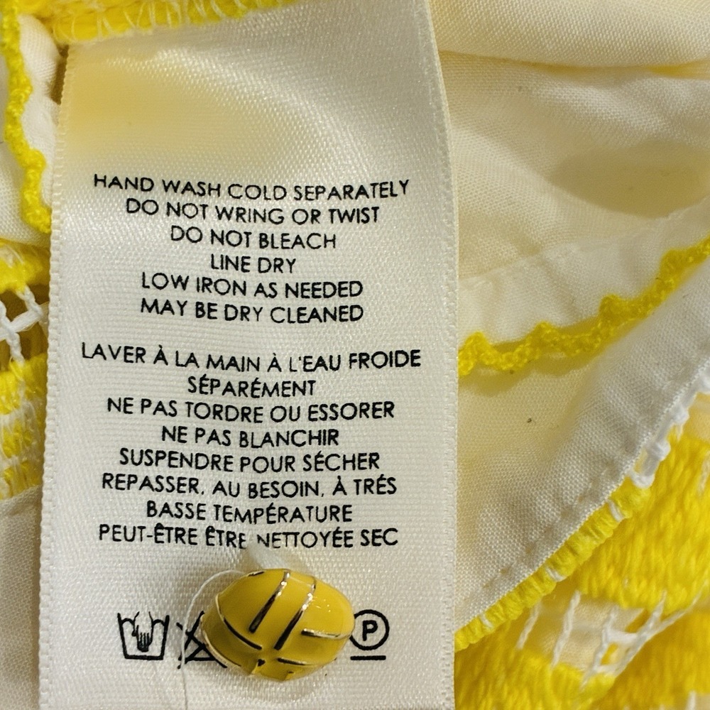 Maeve‎ Anthropologie Lace Babydoll Strappy Backless Mini Dress Size 10 Yellow - Picture 11 of 16